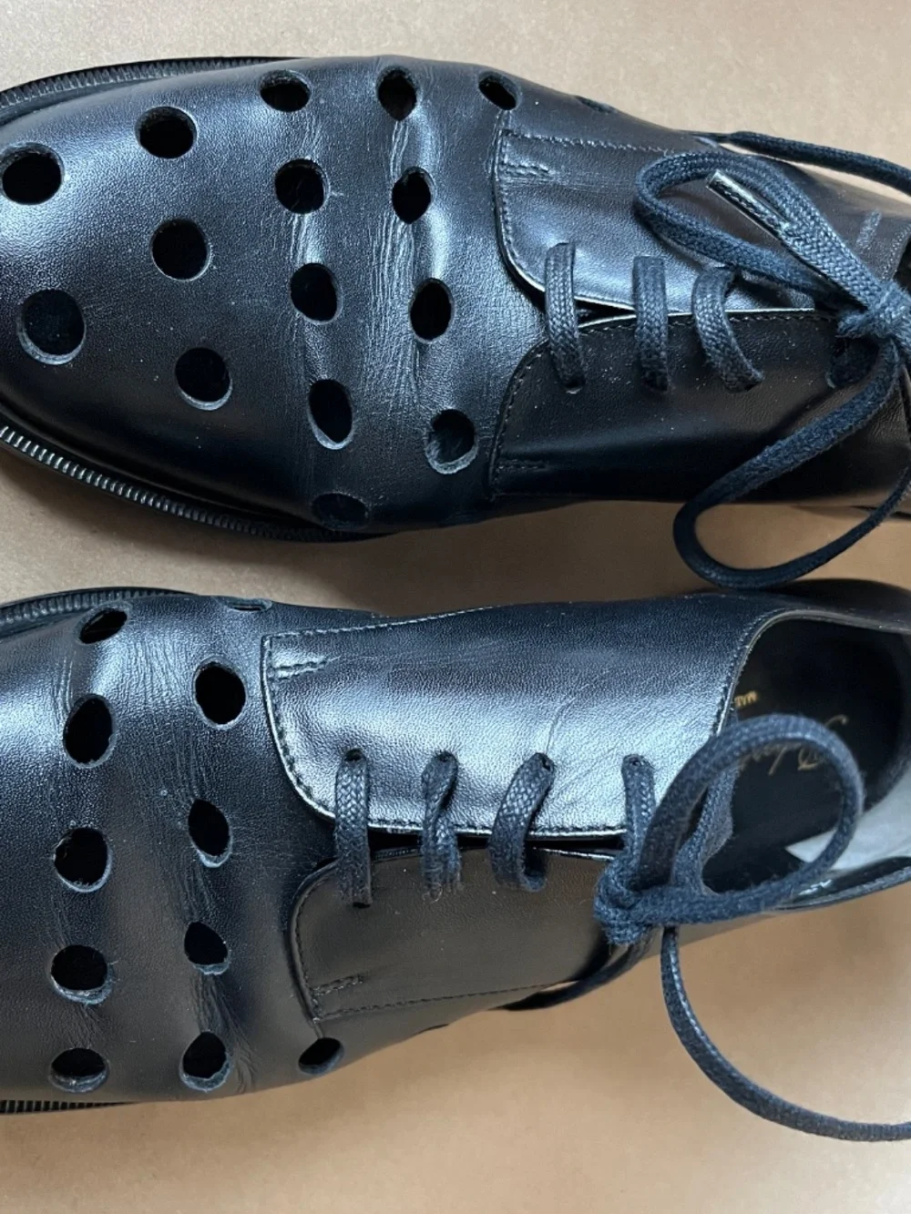 Robert Clergerie Paris JASPER black leather oxford perforated upper EU38 - Picture 2 of 10